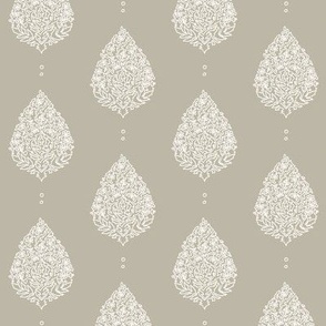 Moroccan Paisley taupe and ivory