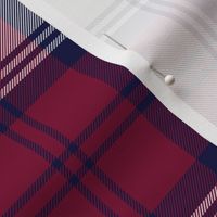 Lindsay dress tartan - 6" maroon, navy, white