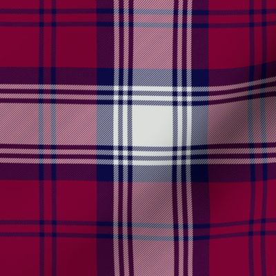 Lindsay dress tartan - 6" maroon, navy, white