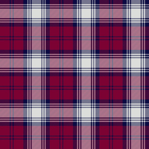 Lindsay dress tartan - 6" maroon, navy, white