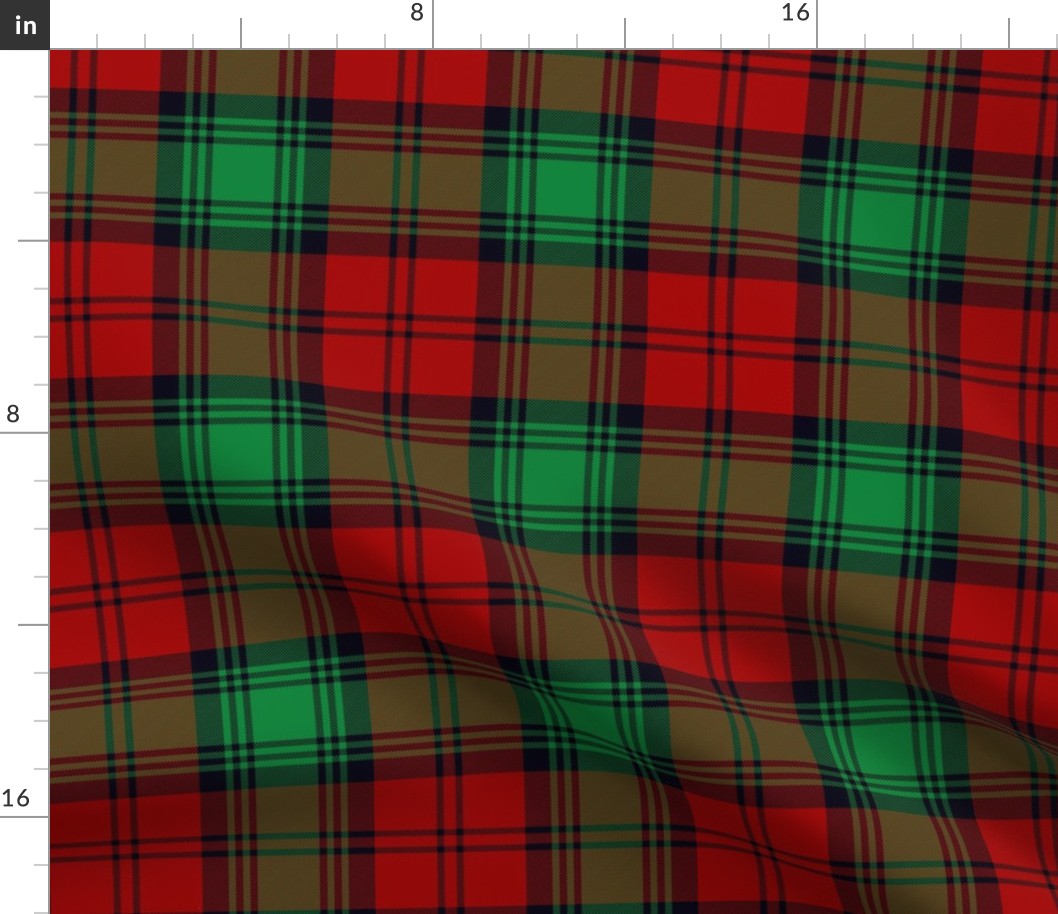 Lindsay tartan #2 from 1850 - 6" red, green, black 