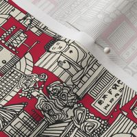 Hong Kong toile de jouy red