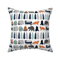 camping // navy mint grey kids boys outdoors adventure