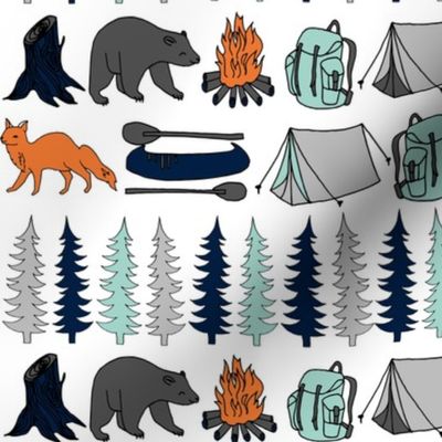 camping // navy mint grey kids boys outdoors adventure