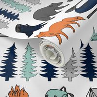 camping // navy mint grey kids boys outdoors adventure