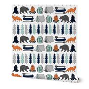 camping // navy mint grey kids boys outdoors adventure