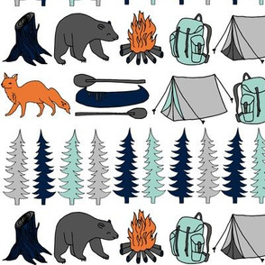 camping // navy mint grey kids boys outdoors adventure