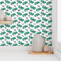 dinosaur // dino dinos dinosaurs geometric kids nursery railroad