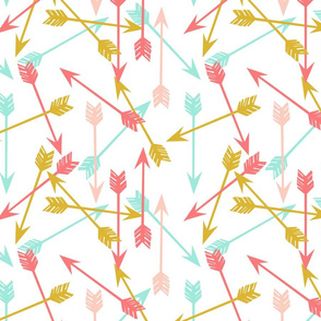 arrows // coral gold mint pink cute girls room girly arrows