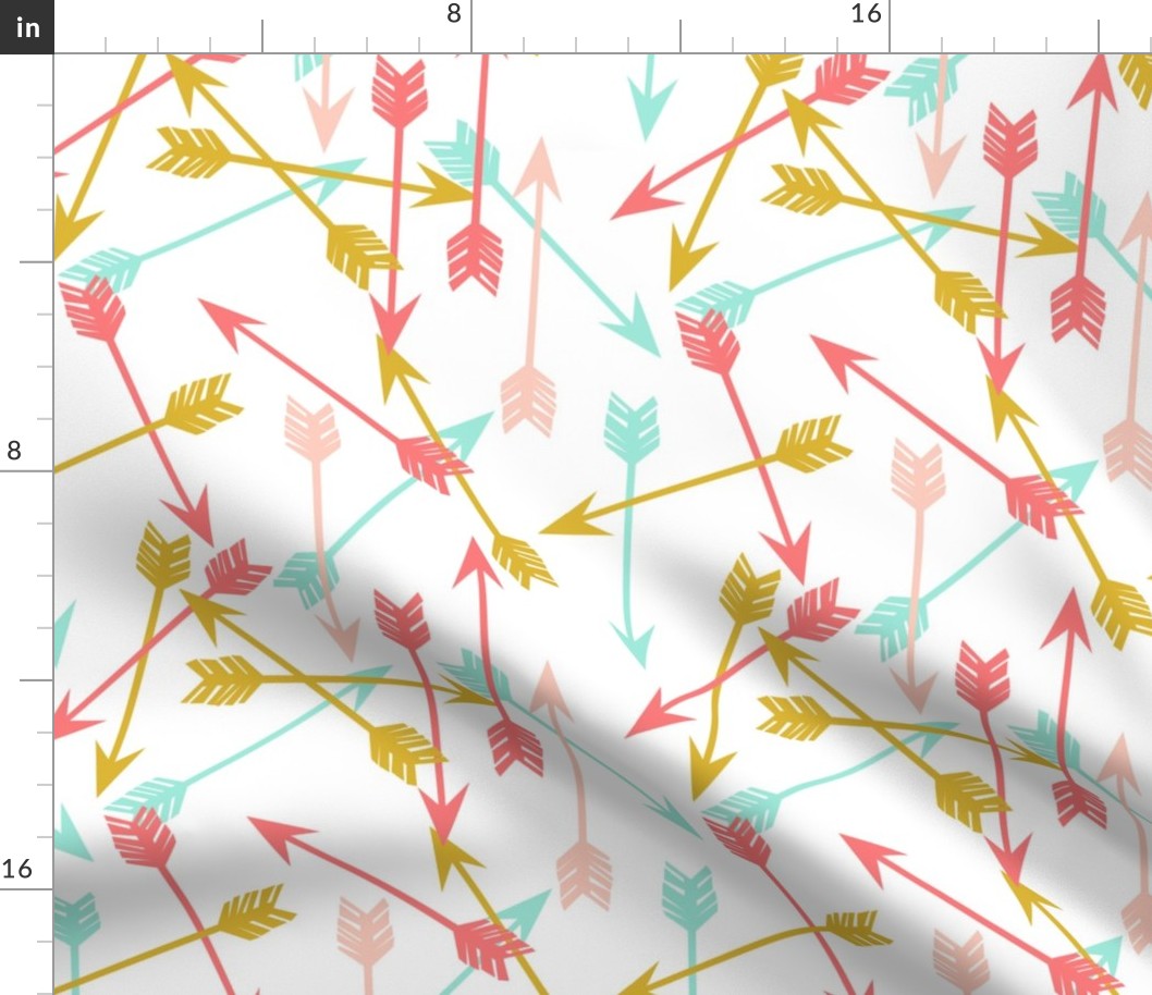 arrows // coral gold mint pink cute girls room girly arrows