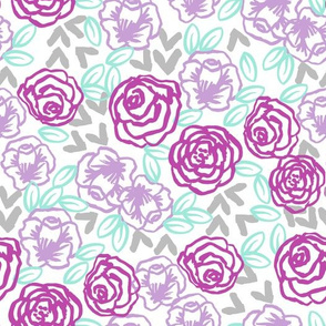 roses // purples horses coordinate girly pastel mint and purple lavender flowers floral spring flowers