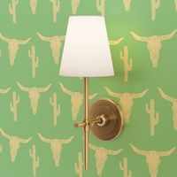 longhorn skull // texas mint green antlers girly horse cactus print