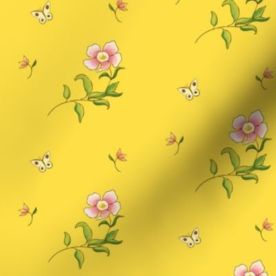 1780 Yellow Chinese Style Print