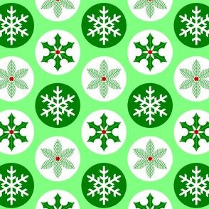 04902972 : holly fir snow bauble : green