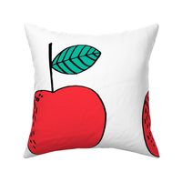 apple // cut and sew plush pillow apple illustration