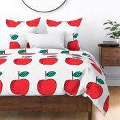 apple // cut and sew plush pillow apple illustration