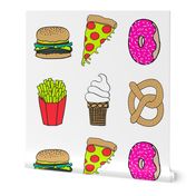 plush food // sampler mixed food fries burger pretzel ice cream donut cute foods plush plushie cut and sew