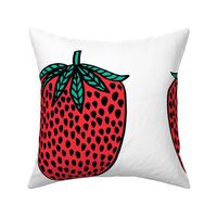 strawberry // cut and sew plush pillow strawberry fruit summer tropical design