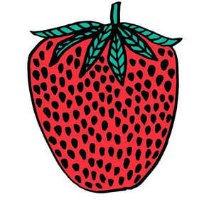 strawberry // cut and sew plush pillow strawberry fruit summer tropical design