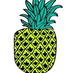 pineapple // plush cut and sew summer tropical fruit fabric