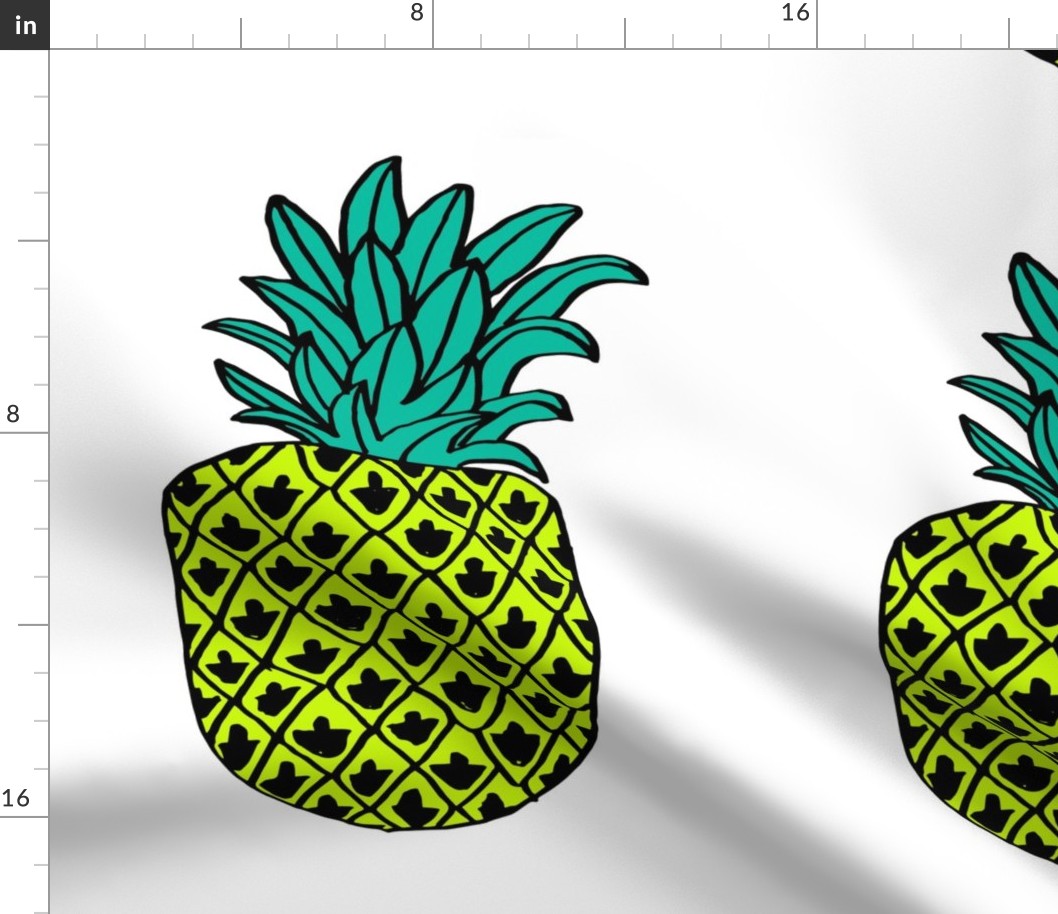 pineapple // plush cut and sew summer tropical fruit fabric