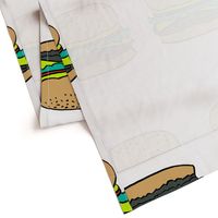 burger // veggie burger cut and sew plush pillow food novelty kids pillow
