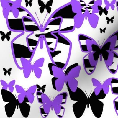 Purple Zebra Butterfly Animal Print 