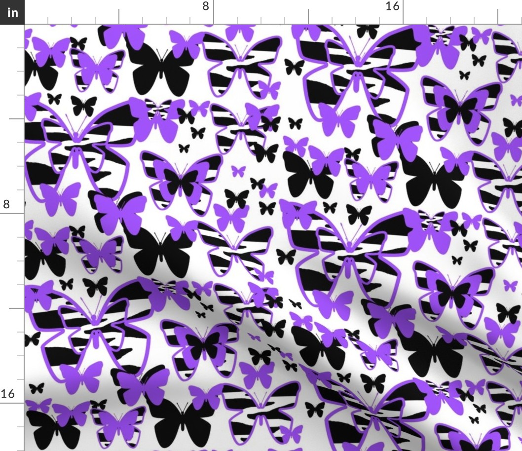 Purple Zebra Butterfly Animal Print 