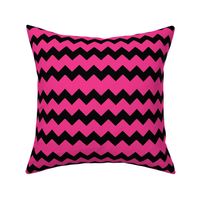 Hot Pink Black Chevron Zig Zag Pattern