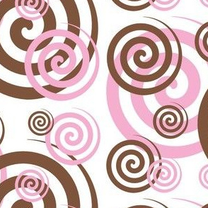 Brown Pink Spiral Swirl Geometric Design