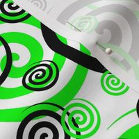 Lime Green Geometric Swirly Twirly Spiral Design