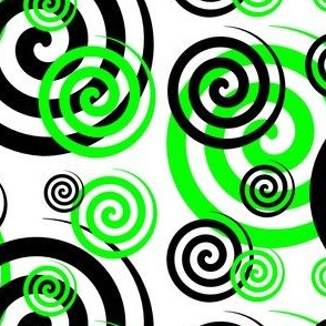 Lime Green Geometric Swirly Twirly Spiral Design