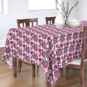 Hot Pink Black Abstract Geometric Swirl