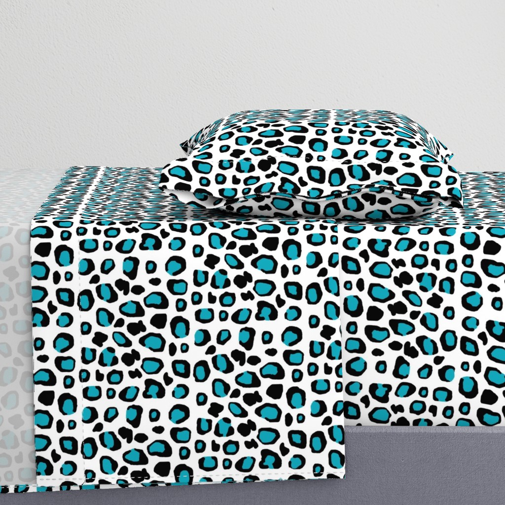 Turquoise Teal Leopard Animal Print Spots 