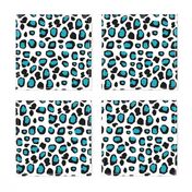 Turquoise Teal Leopard Animal Print Spots 