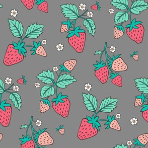 Strawberries on Grey