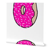 donut // plushie pillow food novelty cute pink girly donut doughnut cut and sew pillow plush 