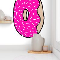 donut // plushie pillow food novelty cute pink girly donut doughnut cut and sew pillow plush 