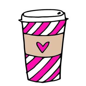 coffee // latte girls pink stripes coffee drink plush cut and sew plushie kids