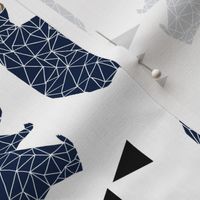 geo bear // navy boys camping baby boy nursery fabric 