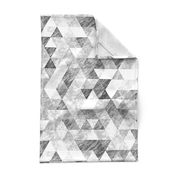 Triangles Grunge Pencil  Geometric Black&White Grey