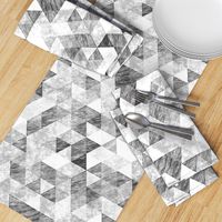 Triangles Grunge Pencil  Geometric Black&White Grey