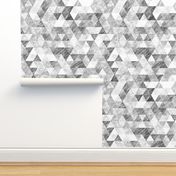 Triangles Grunge Pencil  Geometric Black&White Grey