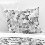 Triangles Grunge Pencil  Geometric Black&White Grey