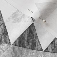 Triangles Grunge Pencil  Geometric Black&White Grey