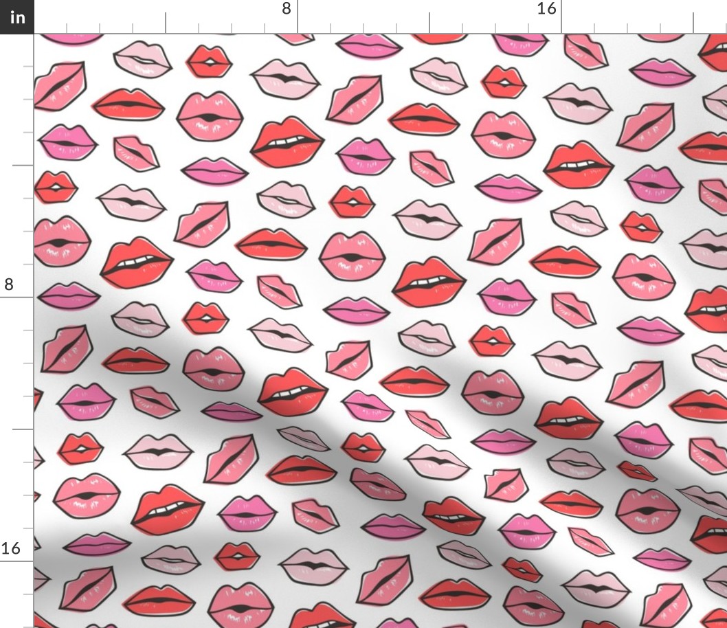 Lips Kiss Valentine Lipstick Love Red Pink