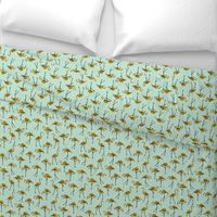 gold glitter flamingos - mint