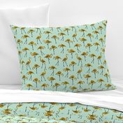 gold glitter flamingos - mint