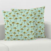 gold glitter flamingos - mint