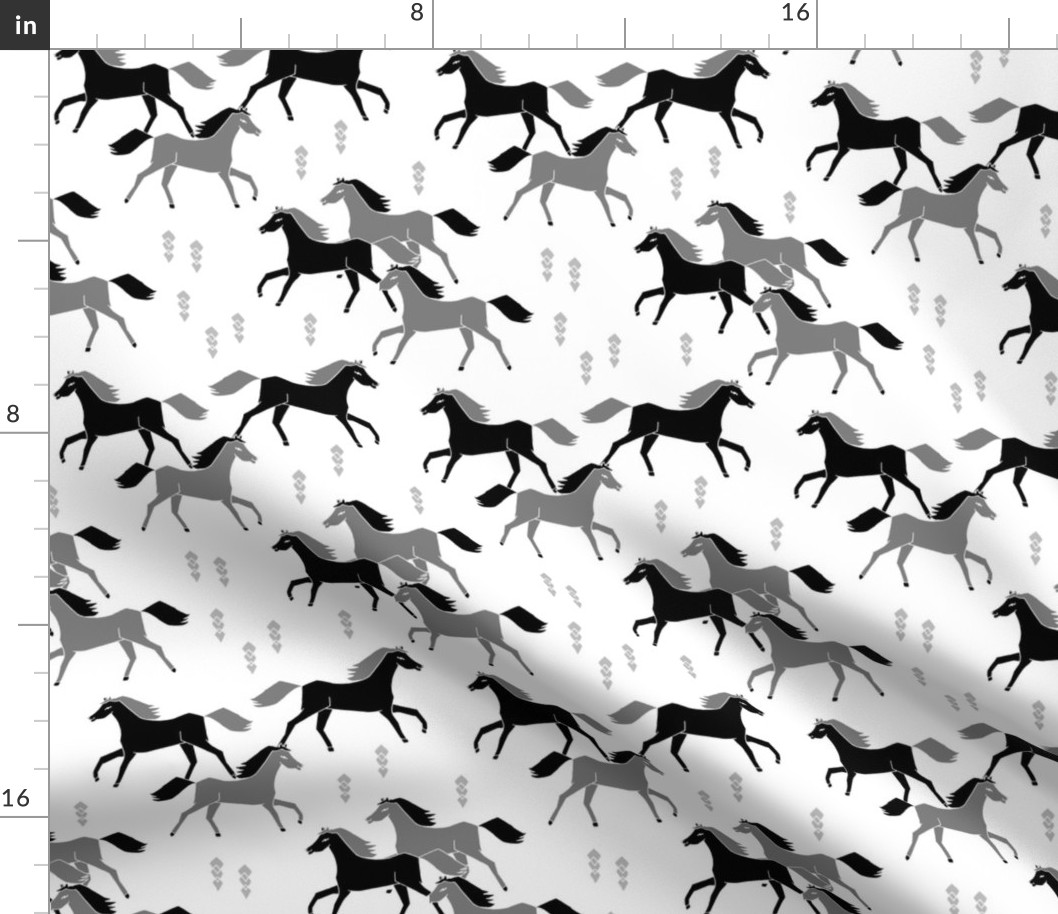 horses // black and grey horses running horses western 